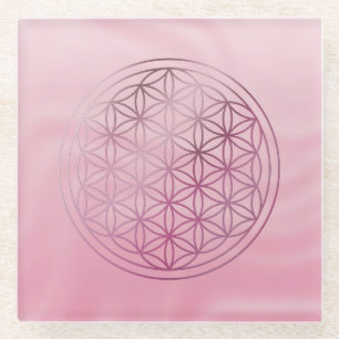 Blume des Lebens, sakrale geometrische, zen, chakr Glasuntersetzer