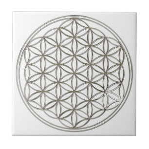 BLUME DES LEBENS - Silber Fliese