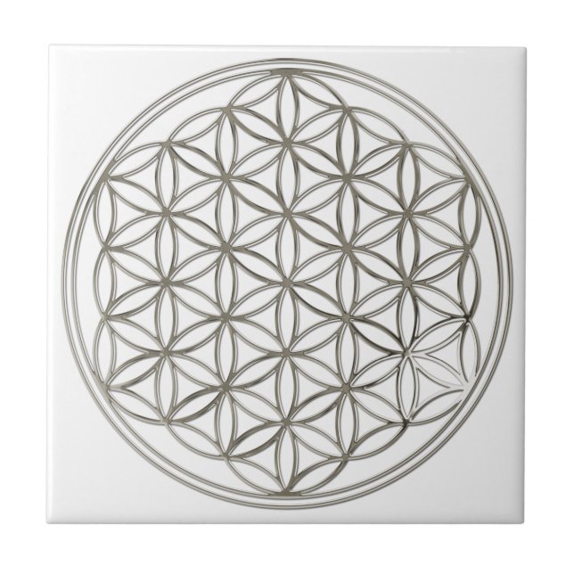 BLUME DES LEBENS - Silber Fliese (Vorderseite)