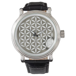 Blume des Lebens - silber - gelockt Armbanduhr