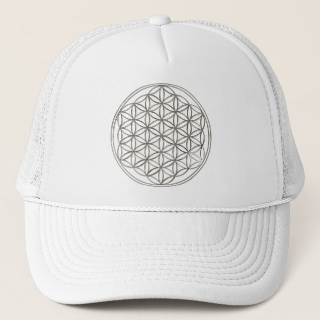 BLUME DES LEBENS - silber Truckerkappe (Vorderseite)