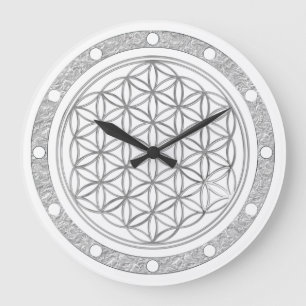 BLUME DES LEBENS - Silber - Uhrgesichtsring Große Wanduhr