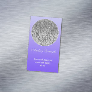 BLUME DES LEBENS - Silbermedaille Magnetische Visitenkarte