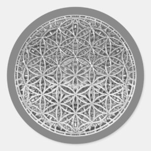 BLUME DES LEBENS - Silbermedaille Runder Aufkleber