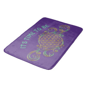 Blume des Lebens - Spiralen Ornamente 1 Badematte
