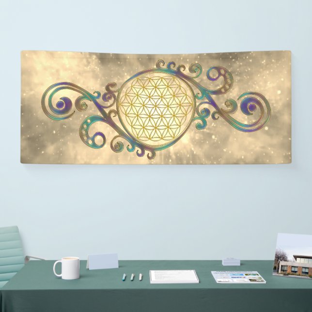 Blume des Lebens - Spiralschmuck 1 Banner (Messe)