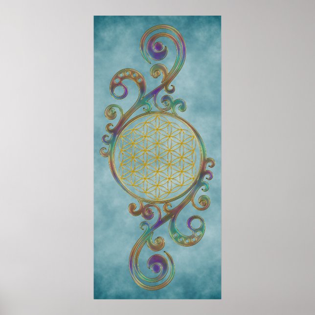 Blume des Lebens - Spiralschmuck 1 Poster (Vorne)