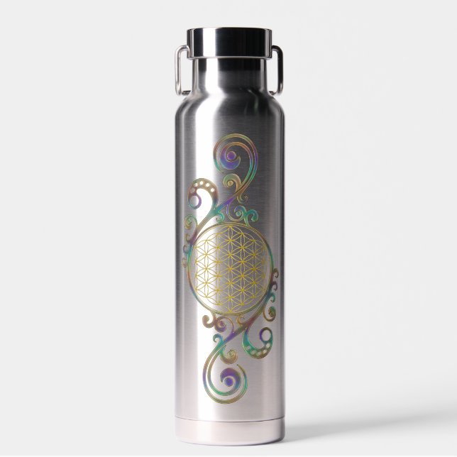 Blume des Lebens - Spiralschmuck 1 Trinkflasche (Vorne)