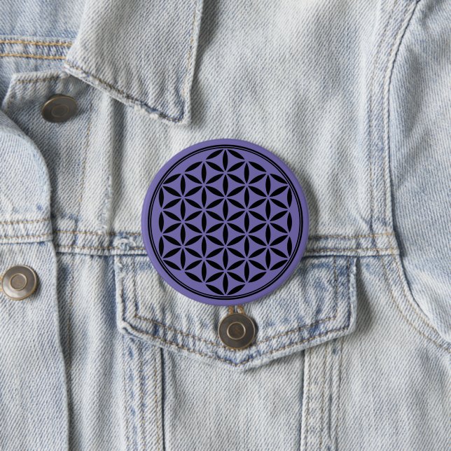 BLUME DES LEBENS - Symbol der heiligen Geometrie,  Button (Beispiel)