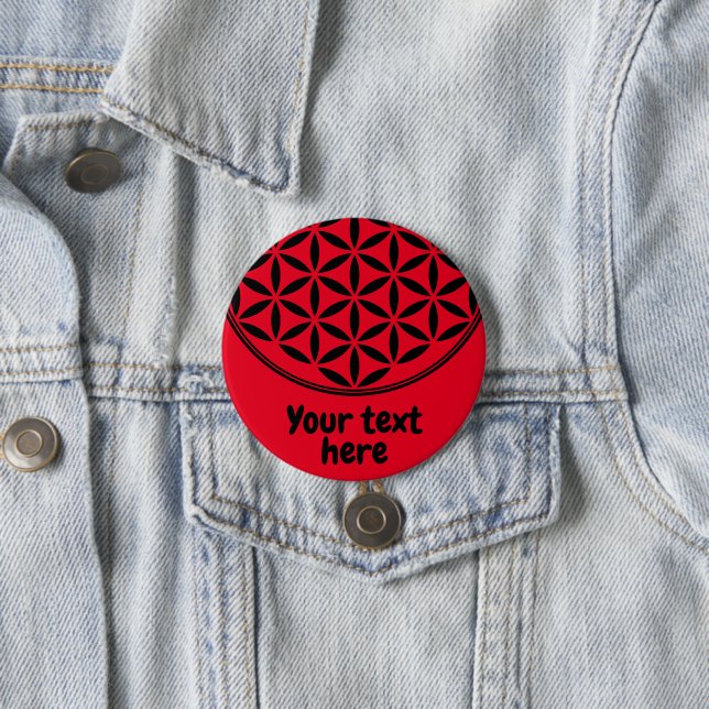 BLUME DES LEBENS - Symbol der heiligen Geometrie,  Button (Beispiel)