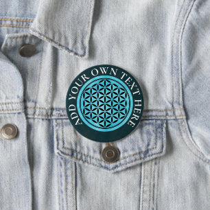 BLUME DES LEBENS - Symbol der heiligen Geometrie,  Button