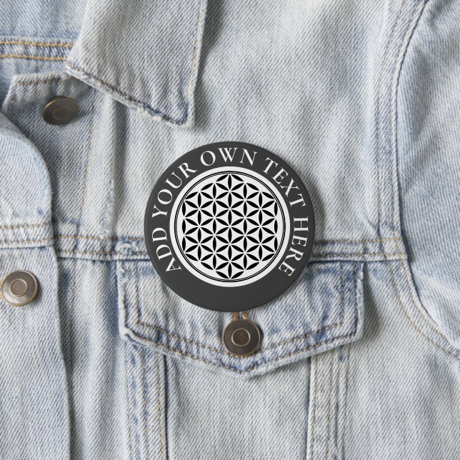BLUME DES LEBENS - Symbol der heiligen Geometrie,  Button (Beispiel)