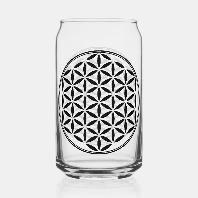 BLUME DES LEBENS - Symbol der heiligen Geometrie,  Dosenglas (Vorderseite)