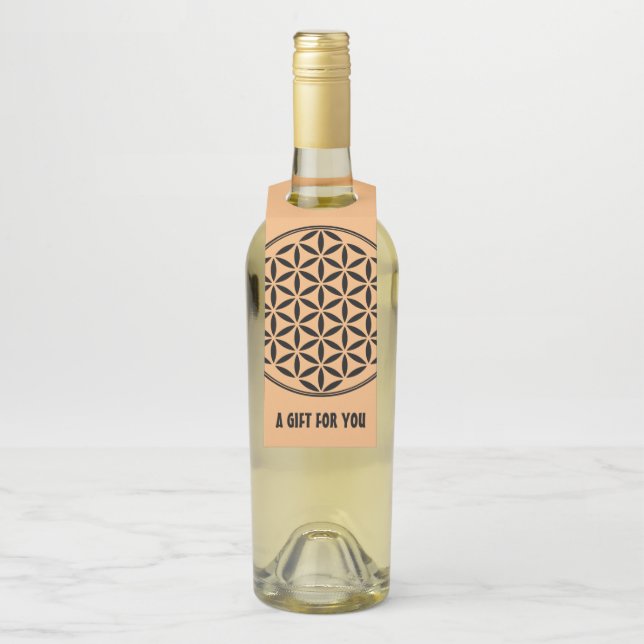BLUME DES LEBENS - Symbol der heiligen Geometrie,  Flaschenanhänger (Auf Flasche)