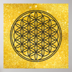 BLUME DES LEBENS - Symbol der Heiligen Geometrie U Poster