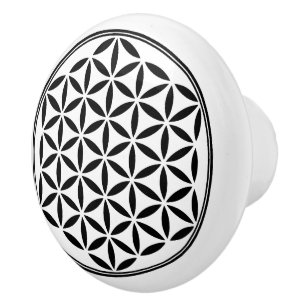 BLUME DES LEBENS - Symbol der Heiligen Geometrie v Keramikknauf