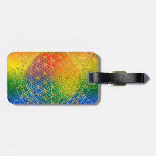 Blume des Lebens - Verzierungs-Regenbogengold Gepäckanhänger