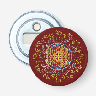 Blume des Lebens - Vintage Ornamente Mandala 1 Flaschenöffner