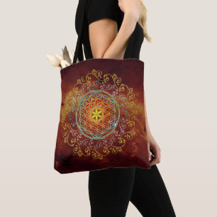 Blume des Lebens - Vintage Ornamente Mandala 1 Tasche