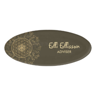 Blume des Lebens - Vintage Ornamente Mandala 2 Namenschild