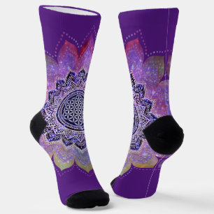 Blume des Lebens - Vintage Style Galaxie Weltraum Socken