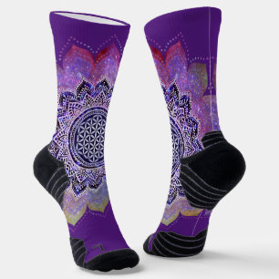 Blume des Lebens - Vintage Style Galaxie Weltraum  Socken