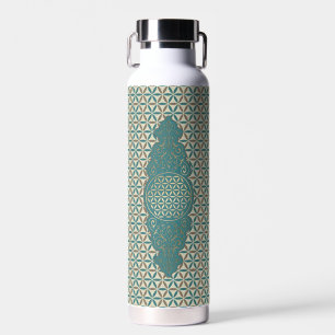 Blume des Lebens - Vintage X Stempel-Muster Trinkflasche