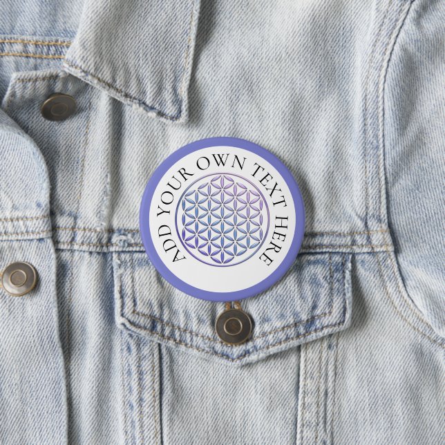 BLUME DES LEBENS - violett glänzende Briefmarke Button (Beispiel)