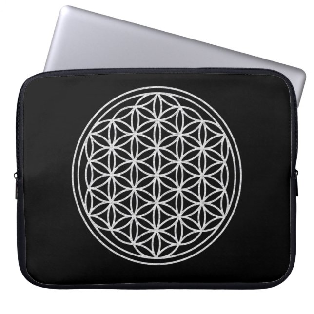 BLUME DES LEBENS - weiß Laptopschutzhülle (Vorderseite)