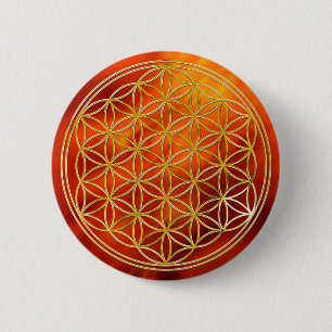 Blume des Lebens   Wiestiwellen red flames BG Button