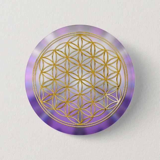 Blume des Lebens Yantra Button (Vorderseite)