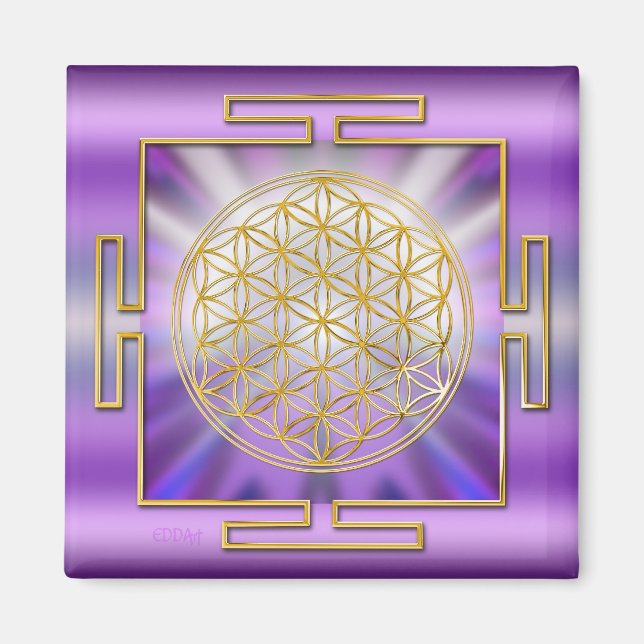 Blume des Lebens Yantra Magnet (Vorne)
