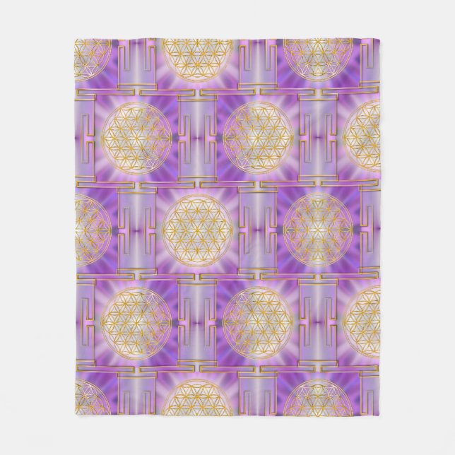 BLUME DES LEBENS - Yantra-nahtloses Muster Fleecedecke (Vorderseite)