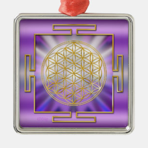 Blume des Lebens Yantra Ornament Aus Metall