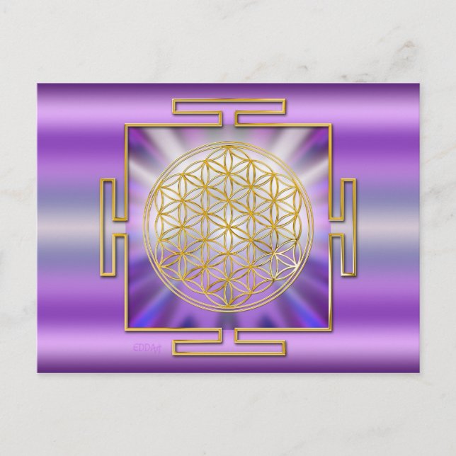 Blume des Lebens Yantra Postkarte (Vorderseite)