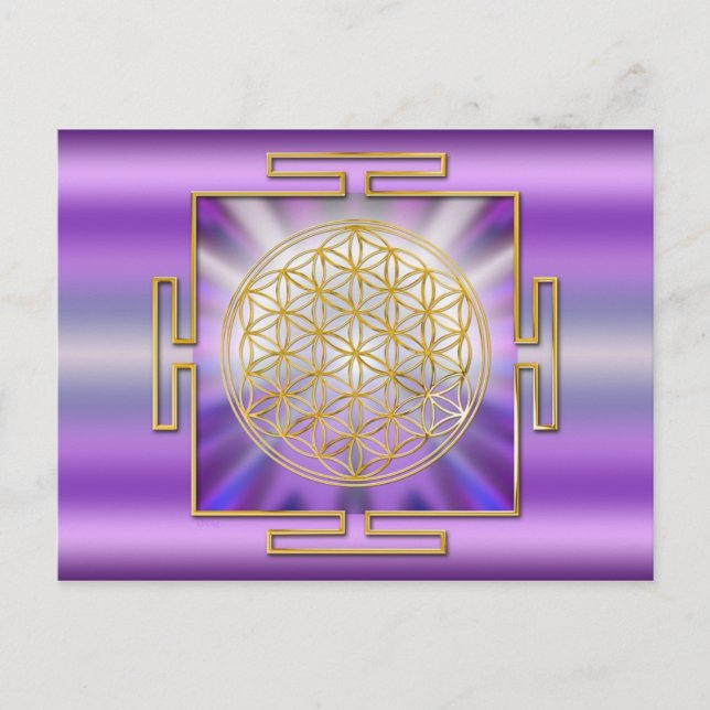 Blume des Lebens Yantra Postkarte (Vorderseite)
