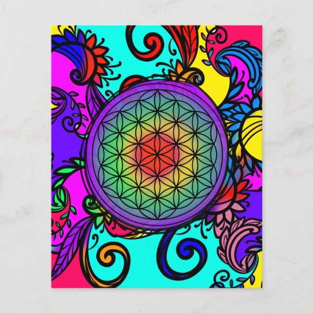 Blume des Lebens Zen Chakra Flyer (Vorne)