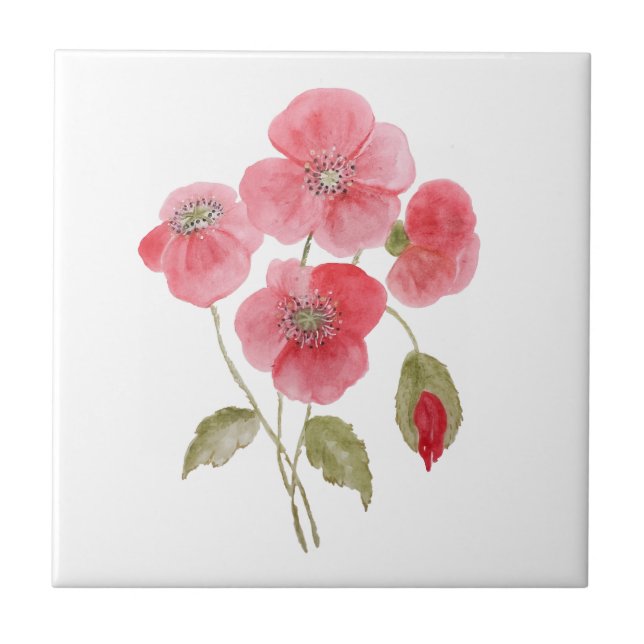 Blume des Mohns Fliese (Vorderseite)
