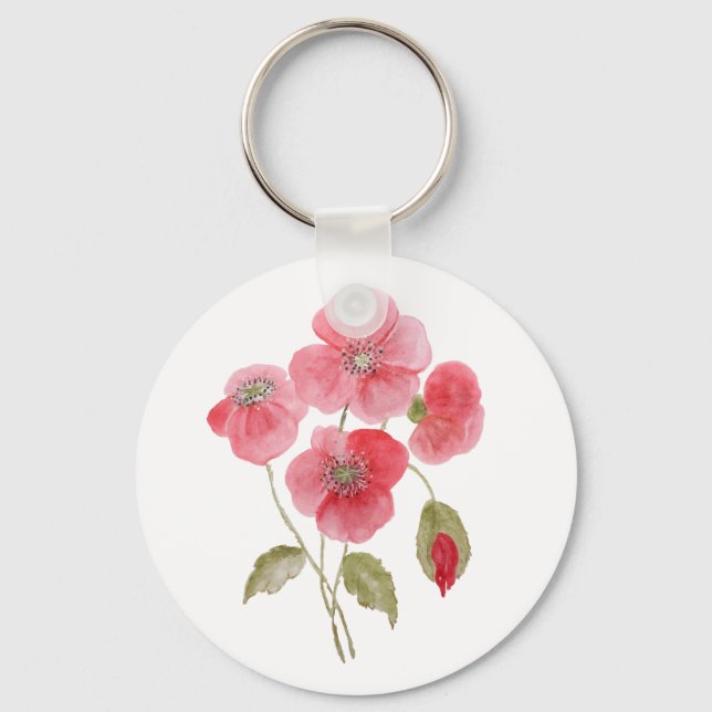 Blume des Mohns Schlüsselanhänger (Vorderseite)