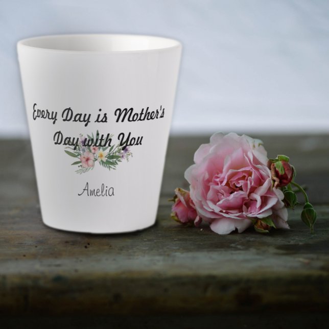 Blume des Muttertages Bewertung Latte Tasse (Von Creator hochgeladen)