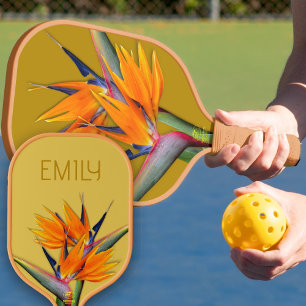Blume des Paradieses Name Orange Pickleball Schläger