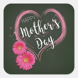Blume des rosa Herzens Muttertag - Aufkleber