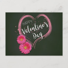 Blume des rosa Herzens Valentinstag Feiertagspostkarte