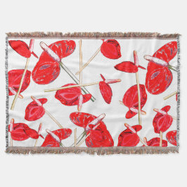 Blume des roten Anthurium-Pattern Decke