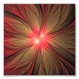 Blume des roten Fraktals Fotodruck