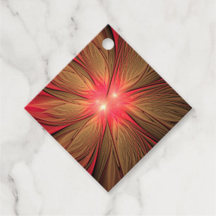 Blume des roten Fraktals Geschenkanhänger