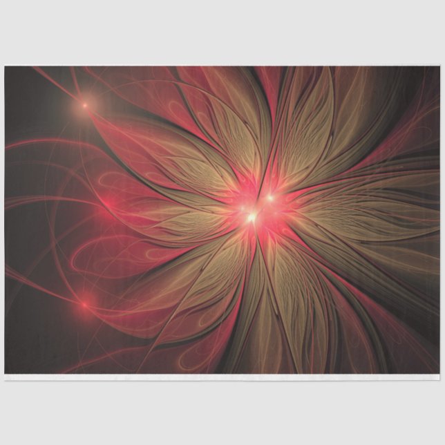 Blume des roten Fraktals Seidenpapier (Vorderseite)
