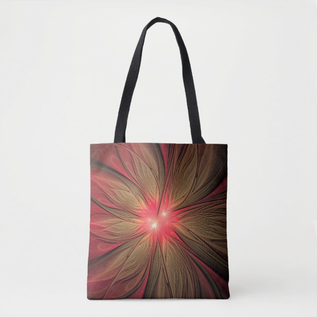 Blume des roten Fraktals Tasche (Vorderseite)