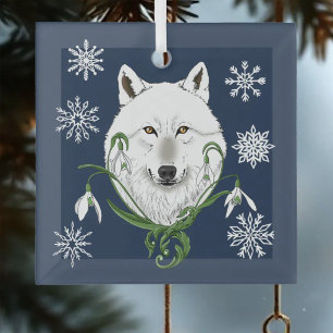 Blume des Schneefalls der Weißen Arktis Ornament Aus Glas