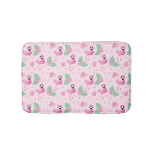 Blume des tropischen Flamingo-Vogels Badematte
